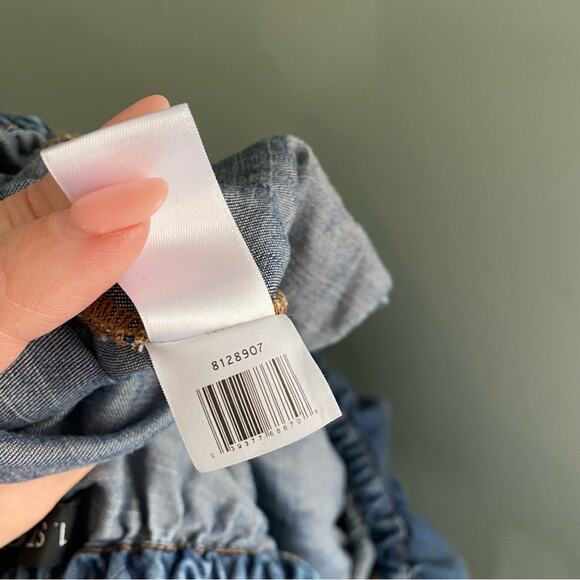 1. State Chambray One Shoulder Ruffle Jumpsuit - Picture 7 of 7